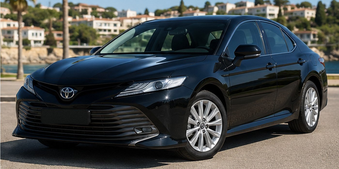 Toyota Camry 2020 hybride noire — taxi conventionné TAXI HB MOBILITÉ